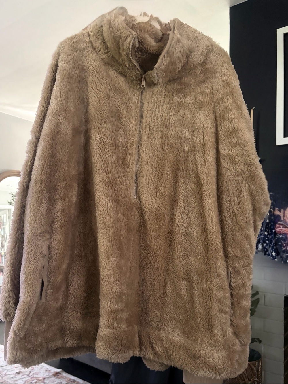 LuLaRoe Plush Half-Zip Teddy Jacket in Taupe